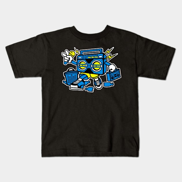 Boombox MC Kids T-Shirt by drewbacca